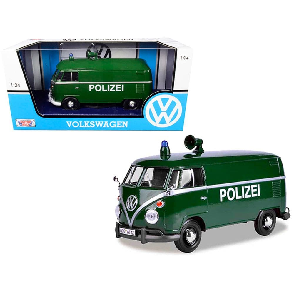 Carro em Miniatura Diecast Motormax Volkswagen Tipo 2 Van da Polícia