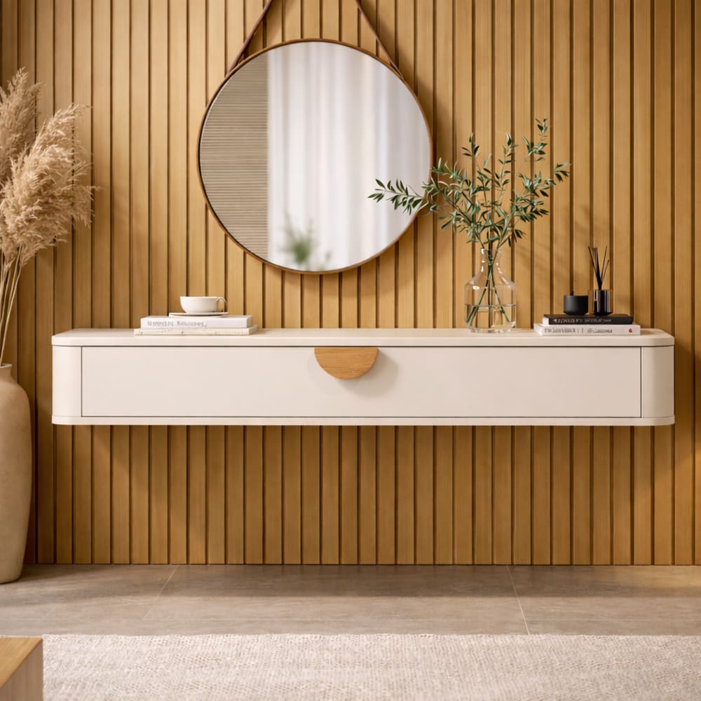 Aparador Suspenso Sala Buriti 120cm OffWhite - Rede Móveis