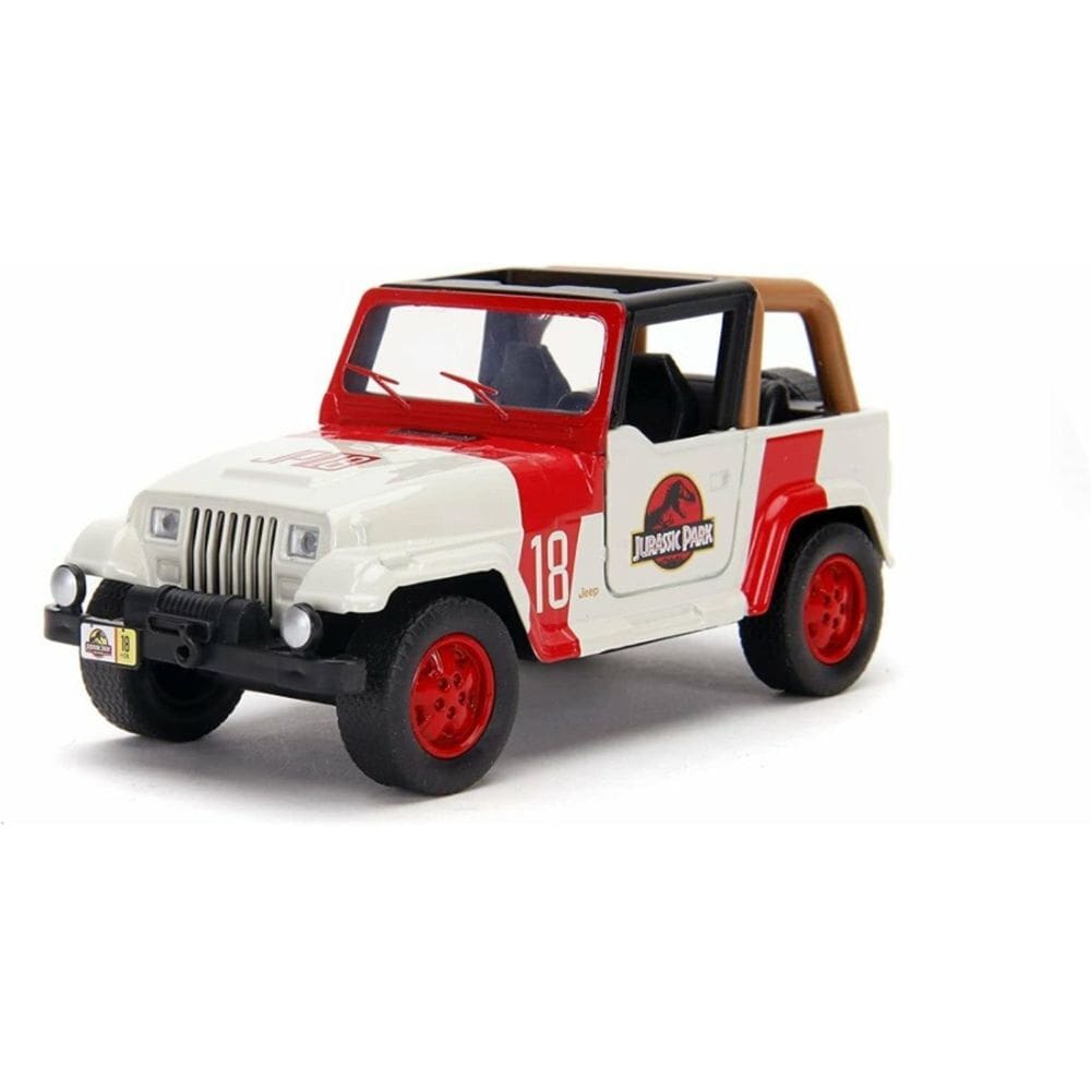 Carro fundido Jada Toys Jurassic World 1:32 Jeep Wrangler branco/vermelho