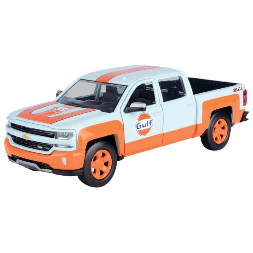 Carro Diecast Motormax Gulf Collection 2017 Chevy Silverado 1:27