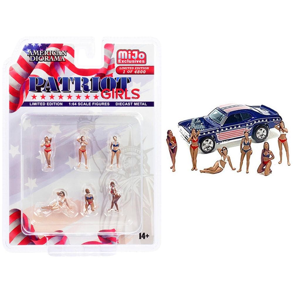 Conjunto de Figuras Metálicas American Diorama Patriot Girls Escala 1:64