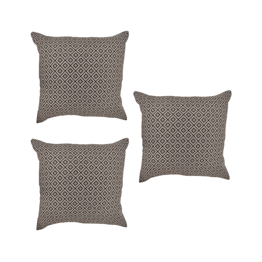 Kit 3 Capas Almofada Quadrada 45X45 Ziper Estampa Linho Geometrica