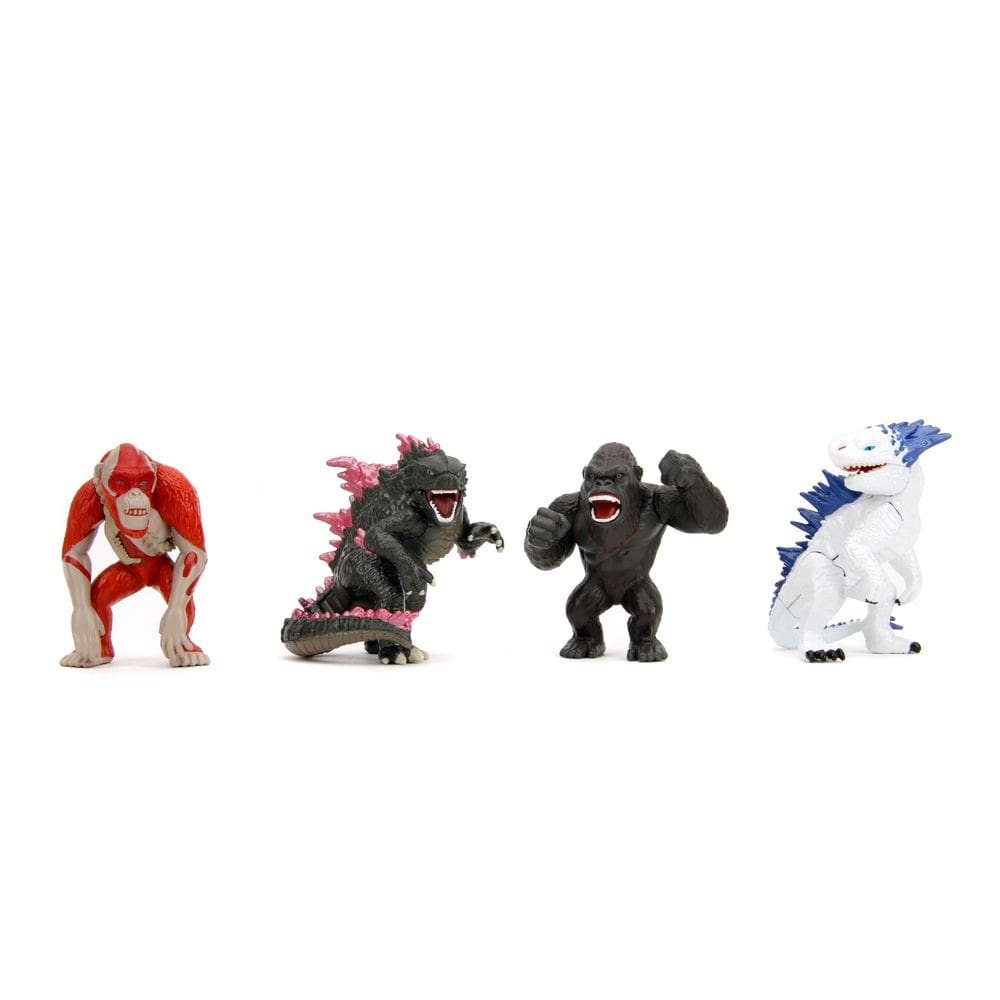 Figuras fundidas sob pressão, pacote com 4 bonecos Godzilla x Kong 2.5 Metalfigs Jada Toys