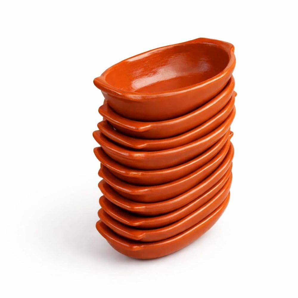 Jogo De Travessa Kit Assadeira Cerâmica Barro Para Doce 10un Terracota