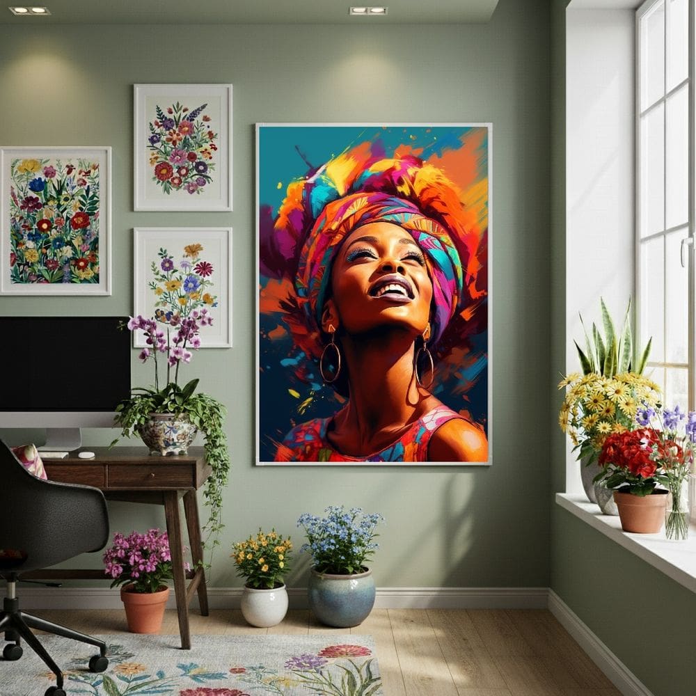 Quadro Decor Euforia Cromática 70x50cm Mold Branca