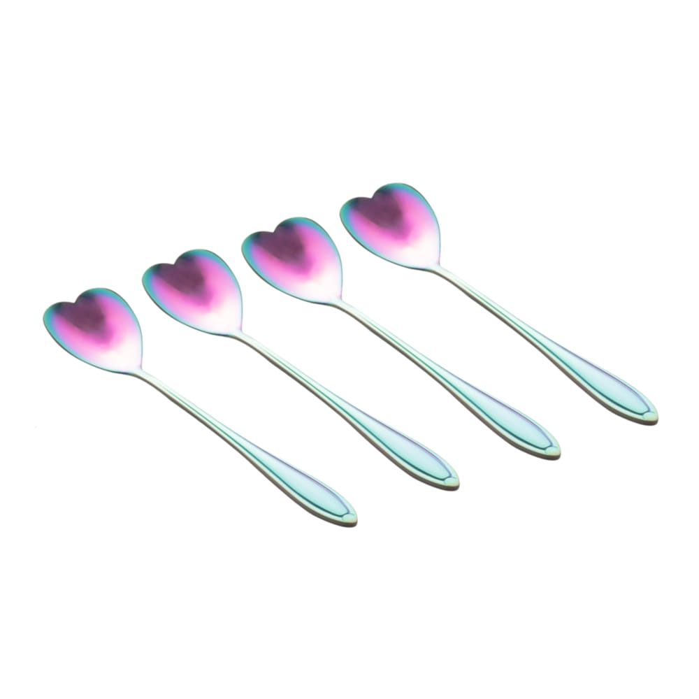 Conjunto 4 Colheres Aço Inox para Chá Heart Rainbow Wolff