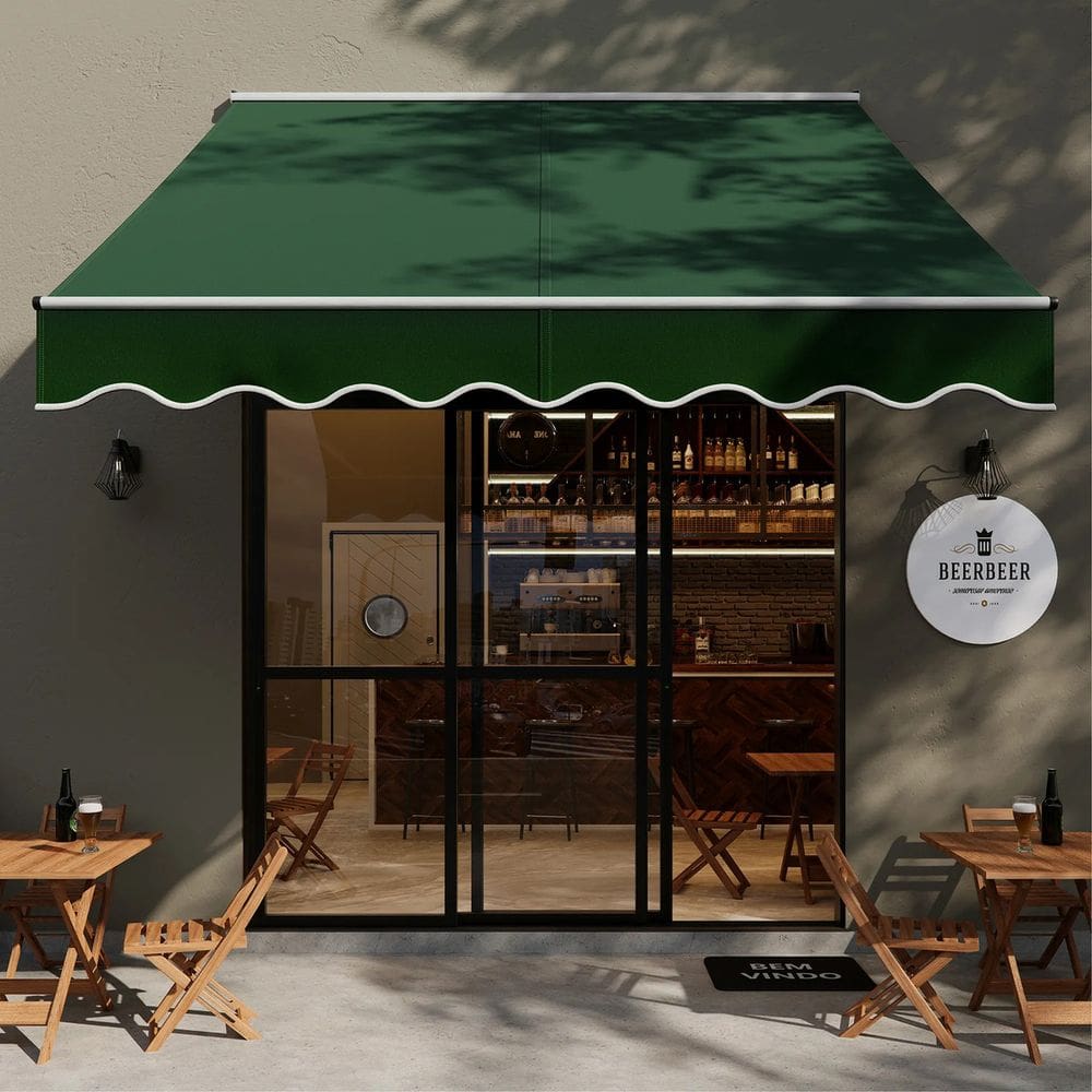 Toldo Retratil Manual 295x250cm Verde Aluminio - Deluxe