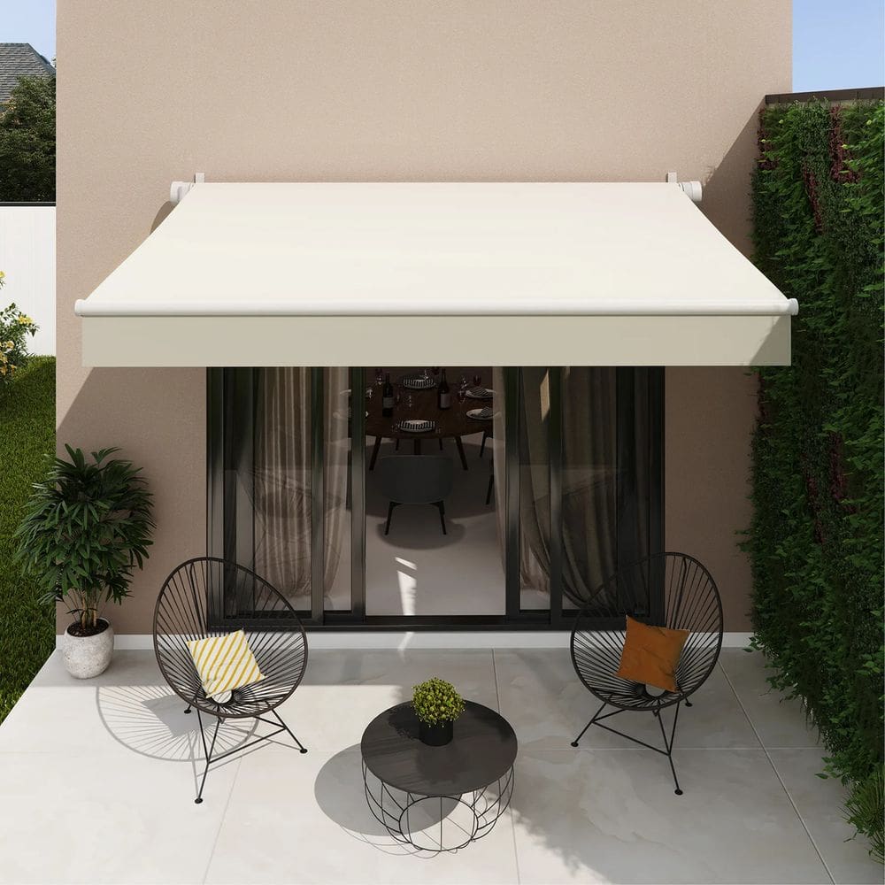 Toldo Retratil Manual 300x200cm Bege Aluminio - Deluxe