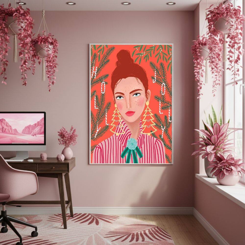 Quadro Decor Holly Jolly 70x50cm Mold Preta