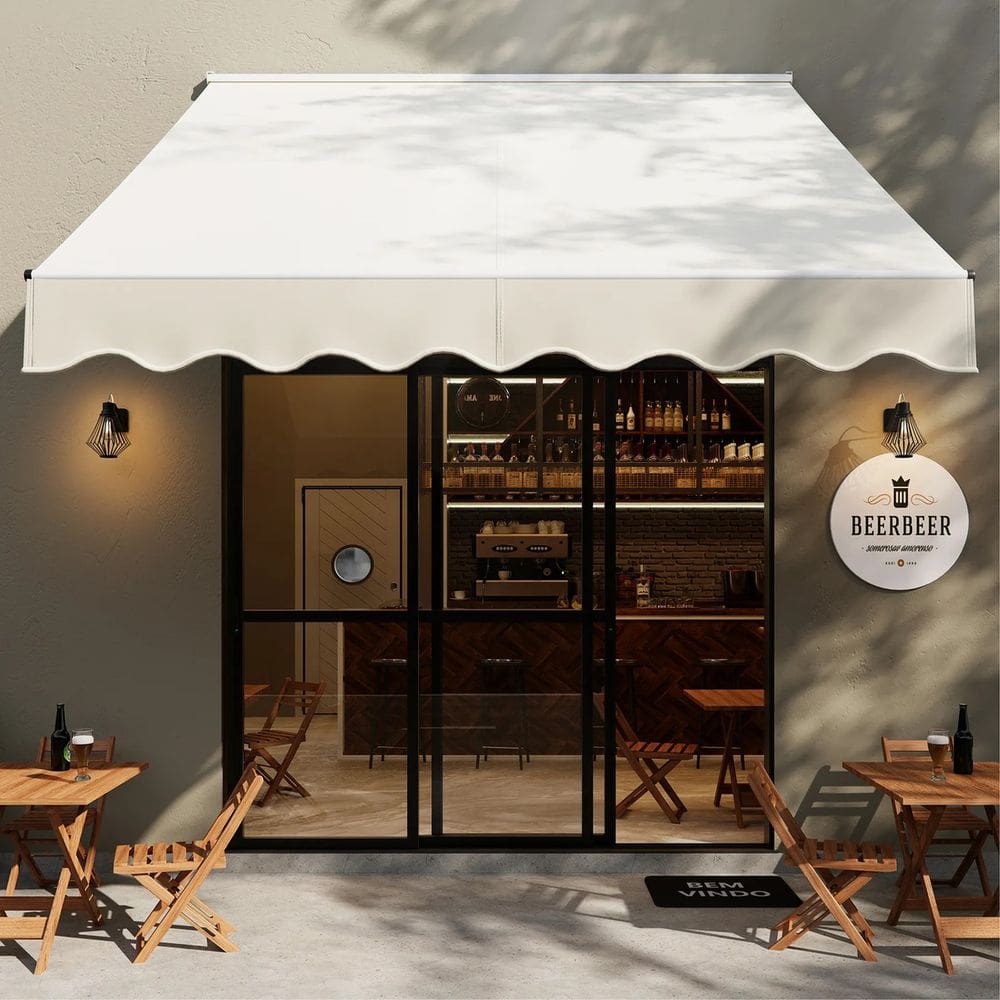 Toldo Retratil Manual 250x250cm Bege Aluminio - Deluxe