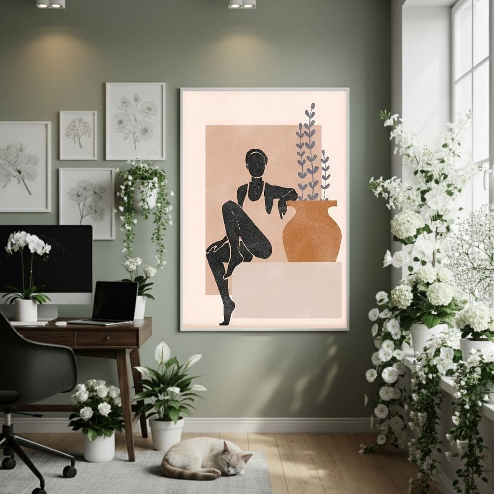 Quadro Decor Equilíbrio Em Argila 70x50cm Mold Branca