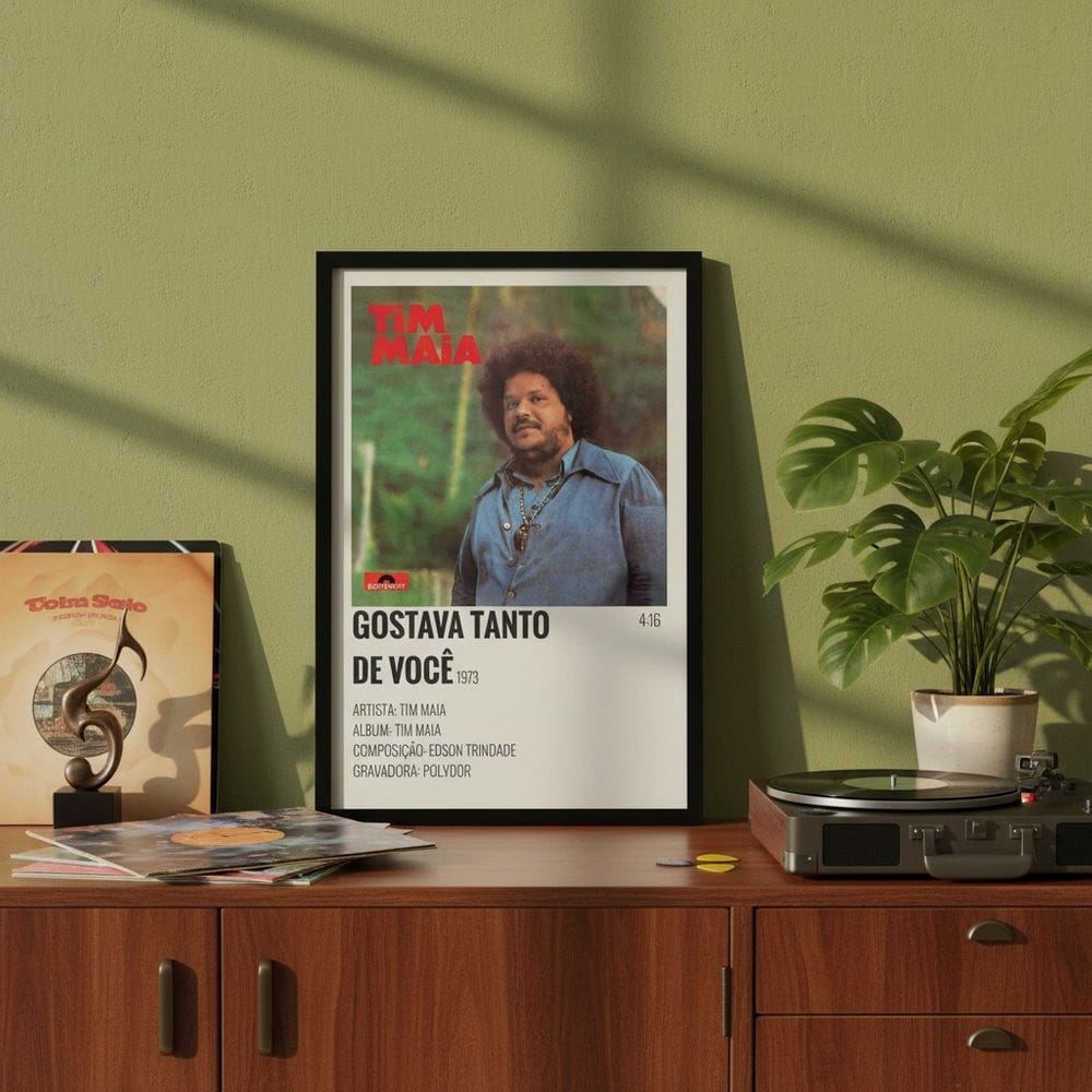 Quadro Música Gostava Tanto de Você 45x34cm Mold Branca