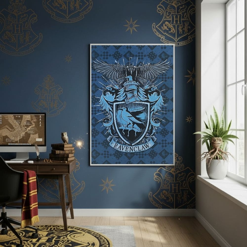 Quadro Decor Harry Potter Corvinal 70x50cm Mold Branca