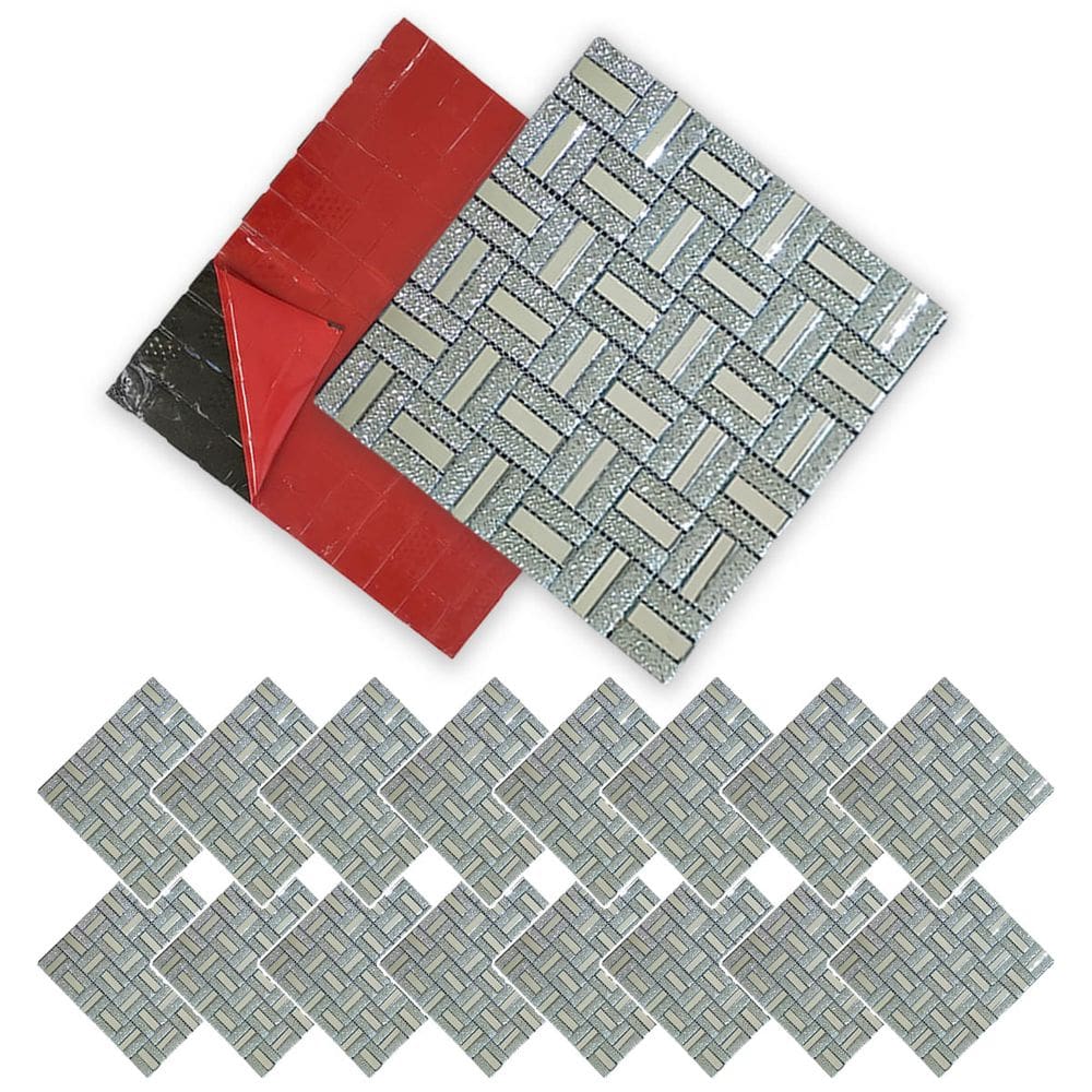 Pastilha De Vidro Adesiva Kit 16 Uni Parede Banheiro Box Sala Decorativa Moderna Reforma Requintado Facil Aplicacao