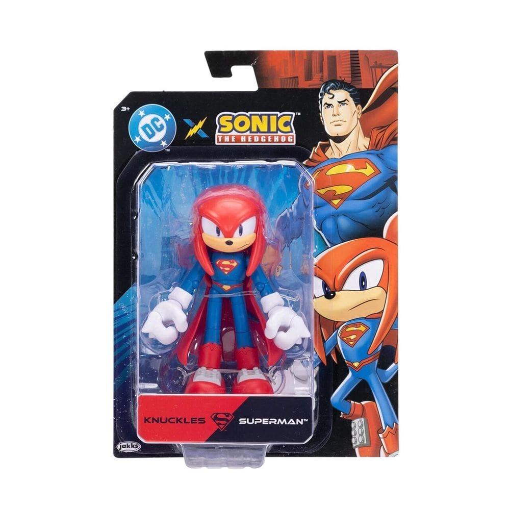 Boneco Articulado Knuckles Superman 6cm - Sonic Warner