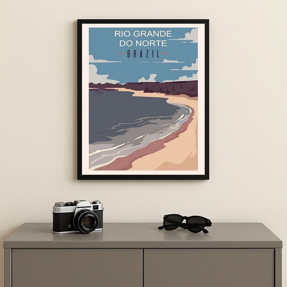 Quadro Rio Grande do Norte - Brasil 24x18cm Mold Branca