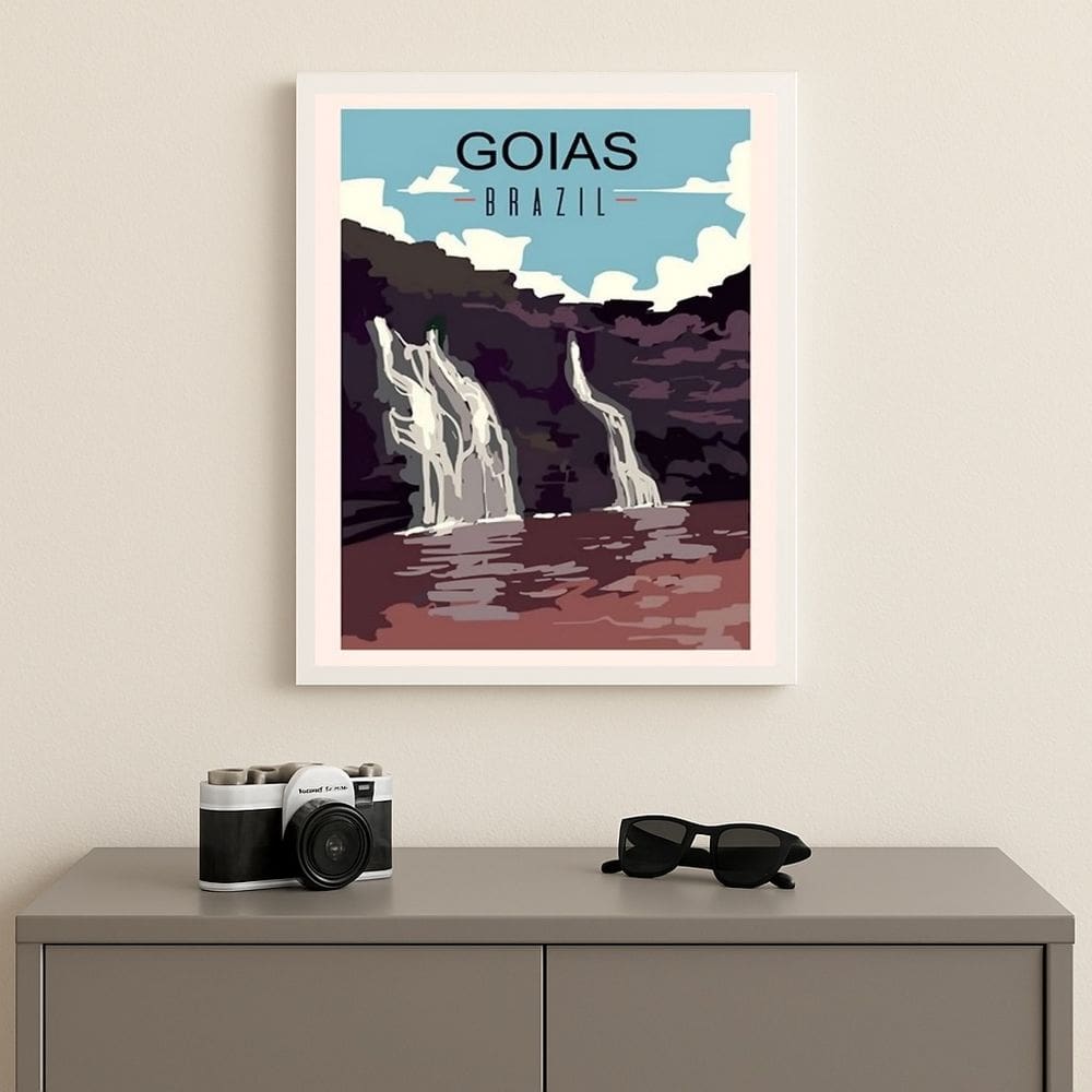 Quadro Decorativo Goiás - Brasil 45x34cm Mold Preta