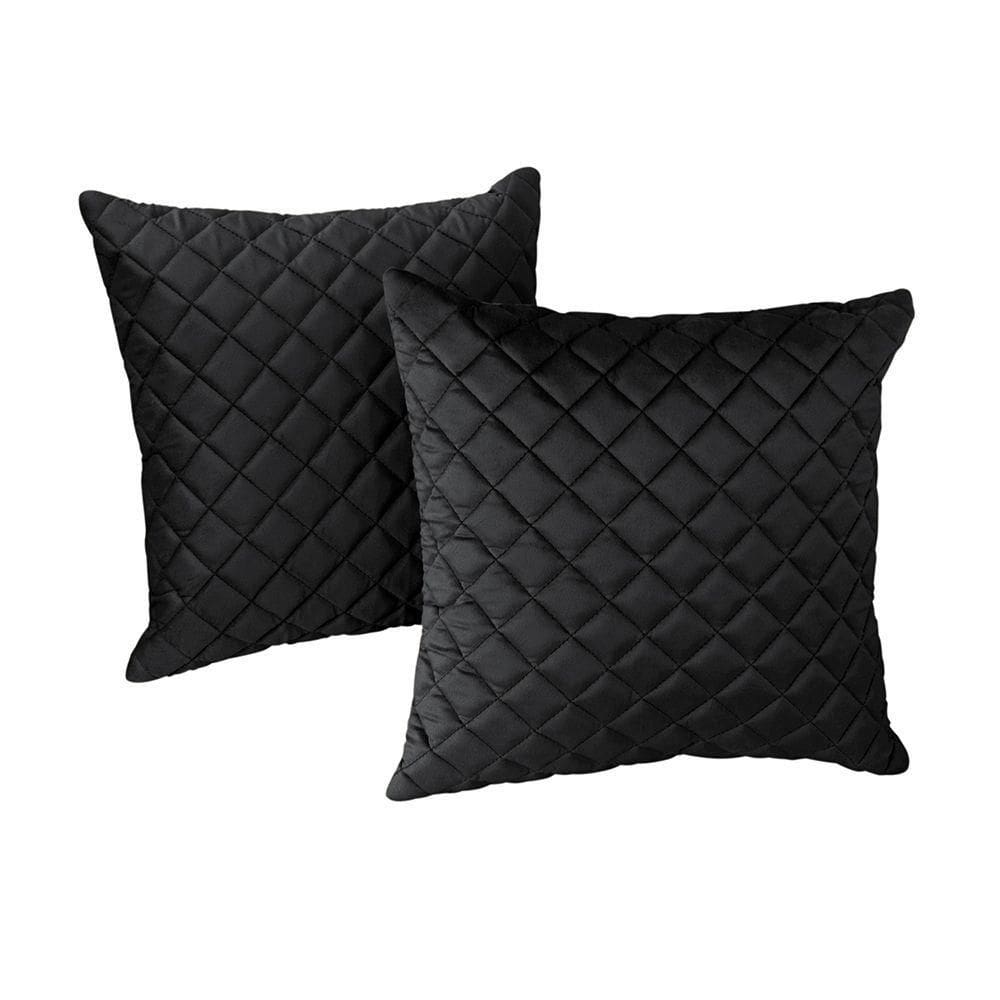 Kit 2 Almofadas Tressê 50x50cm Veludo Preto - Nexta Casa