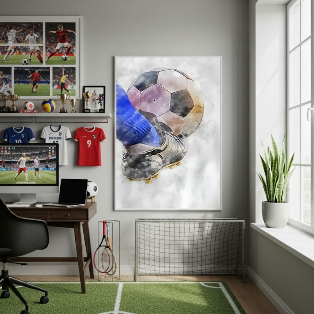 Quadro Decorativo Chute Na Bola-70x50cm