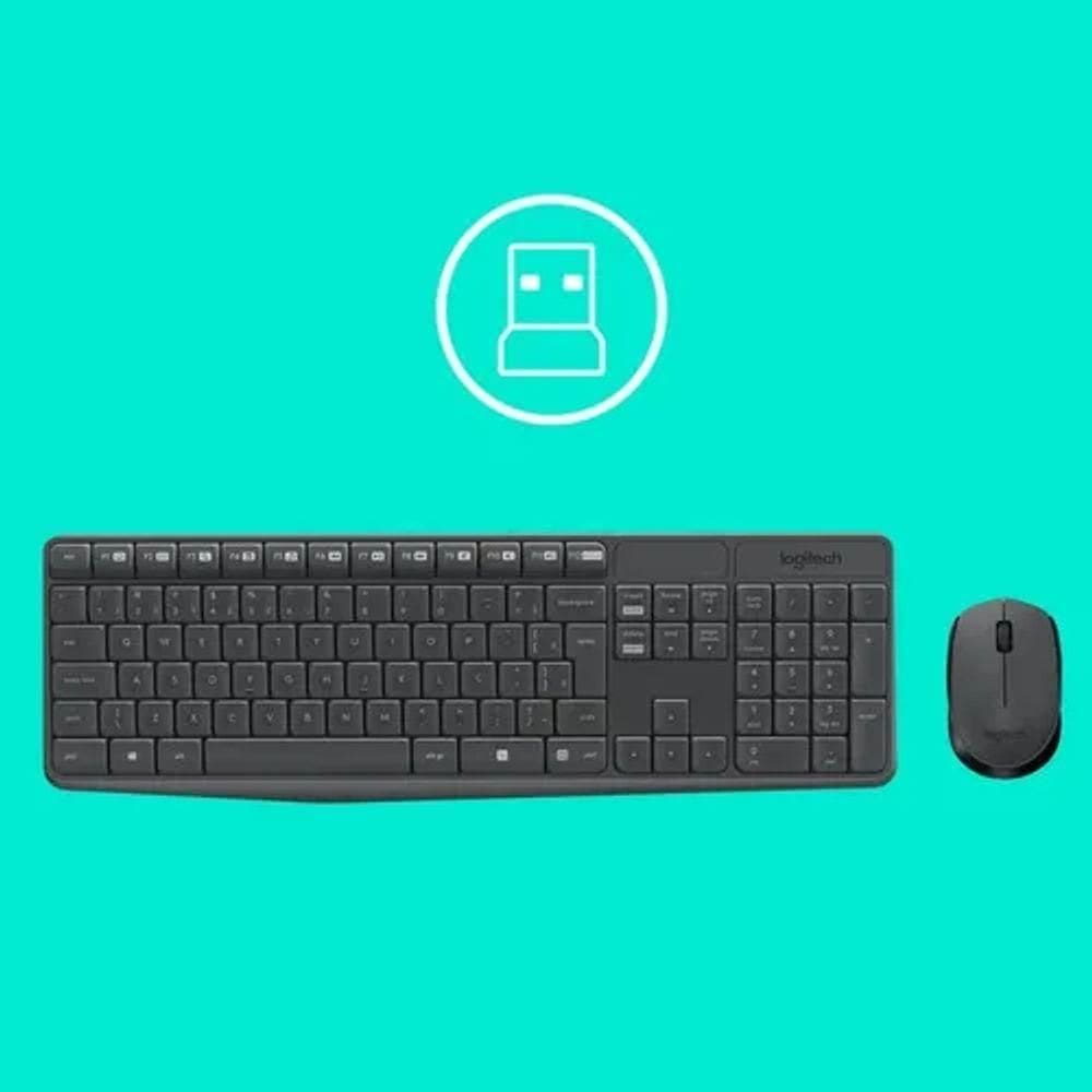 Kit Teclado E Mouse Sem Fio Logitech Mk235