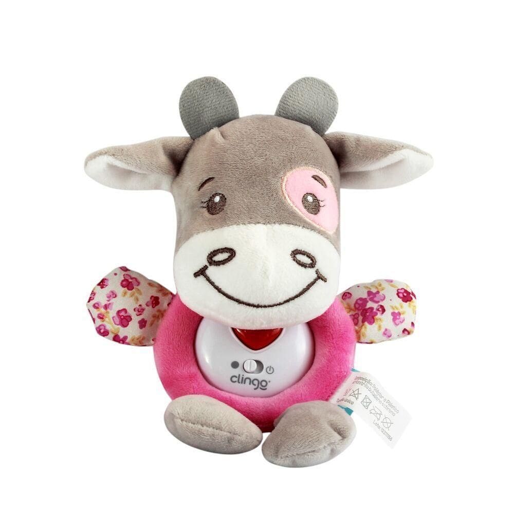 Pelúcia Vaquinha Musical Com Luz E Sons Calmantes