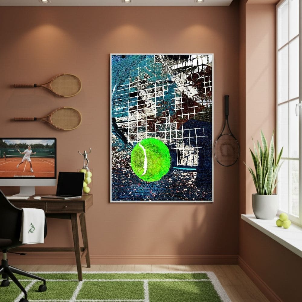 Quadro Decorativo Arte De Tênis-70x50cm Mold Preta