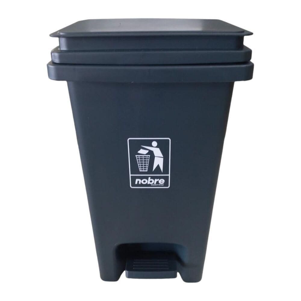 Lixeira Plástica Com Pedal 20l Cinza Banheiros Cozinhas - Nobre