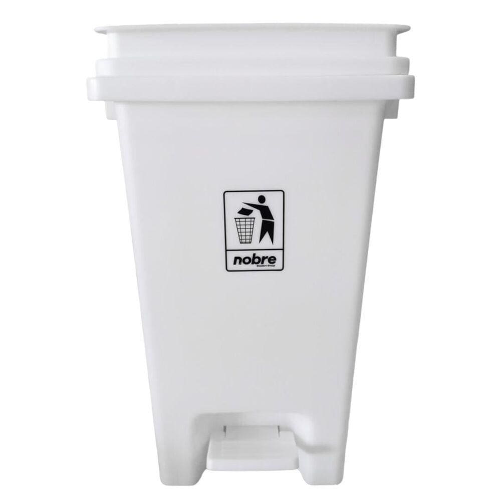 Lixeira Plástica Com Pedal 15l Branca Banheiros Cozinhas - Nobre