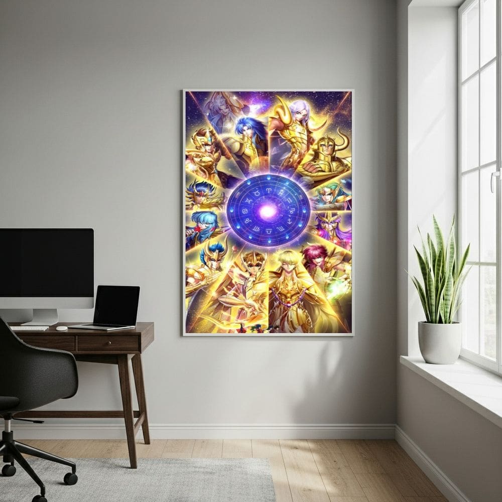 Quadro Decorativo Os Cavaleiros do Zodíaco - 70x50cm