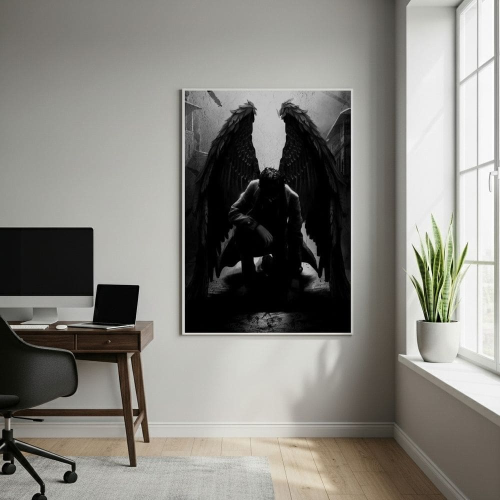 Quadro Decorativo O Anjo Caído - 70x50cm