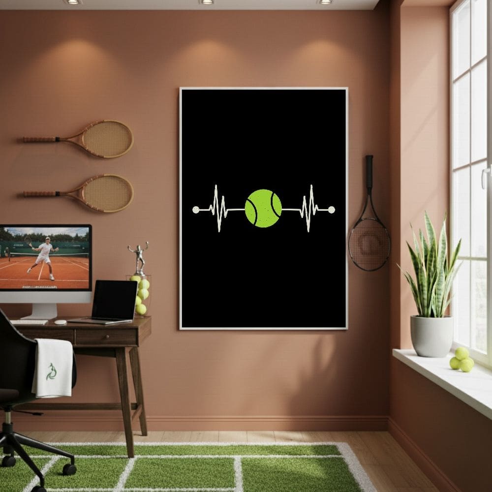 Quadro Batimento Cardíaco Tênis-70x50cm Mold Preta