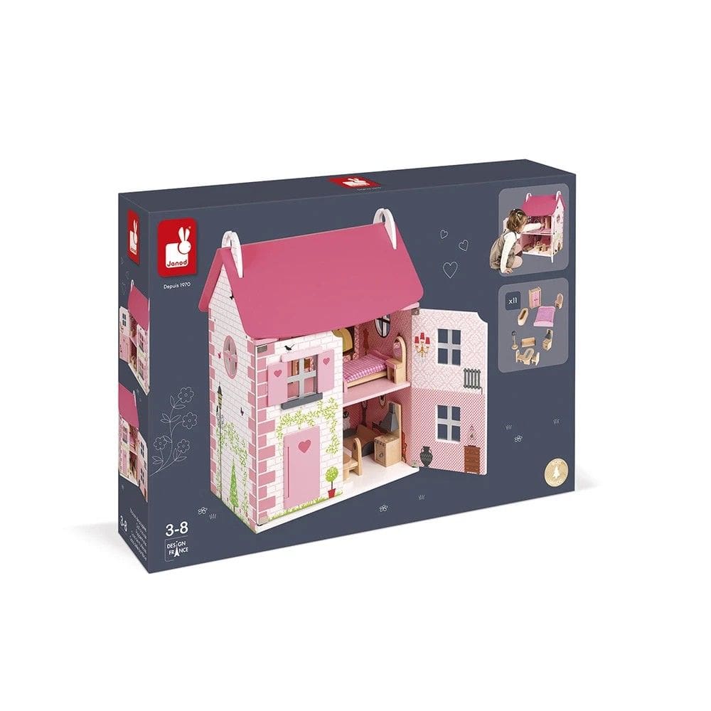 Brinquedo Casinha De Bonecas Janod Madeira Mademoiselle Educativo