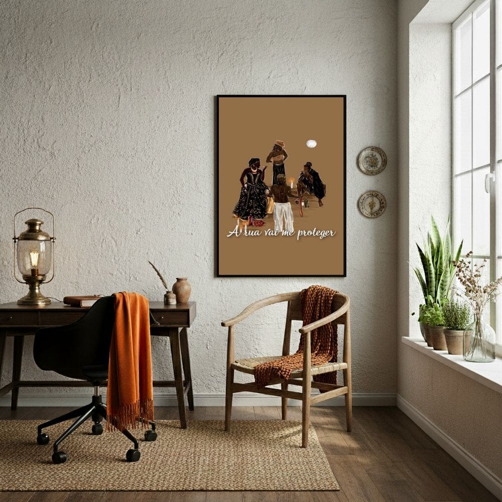 Quadro Decorativo A Rua Vai Me Proteger - Candomblé -70x50cm