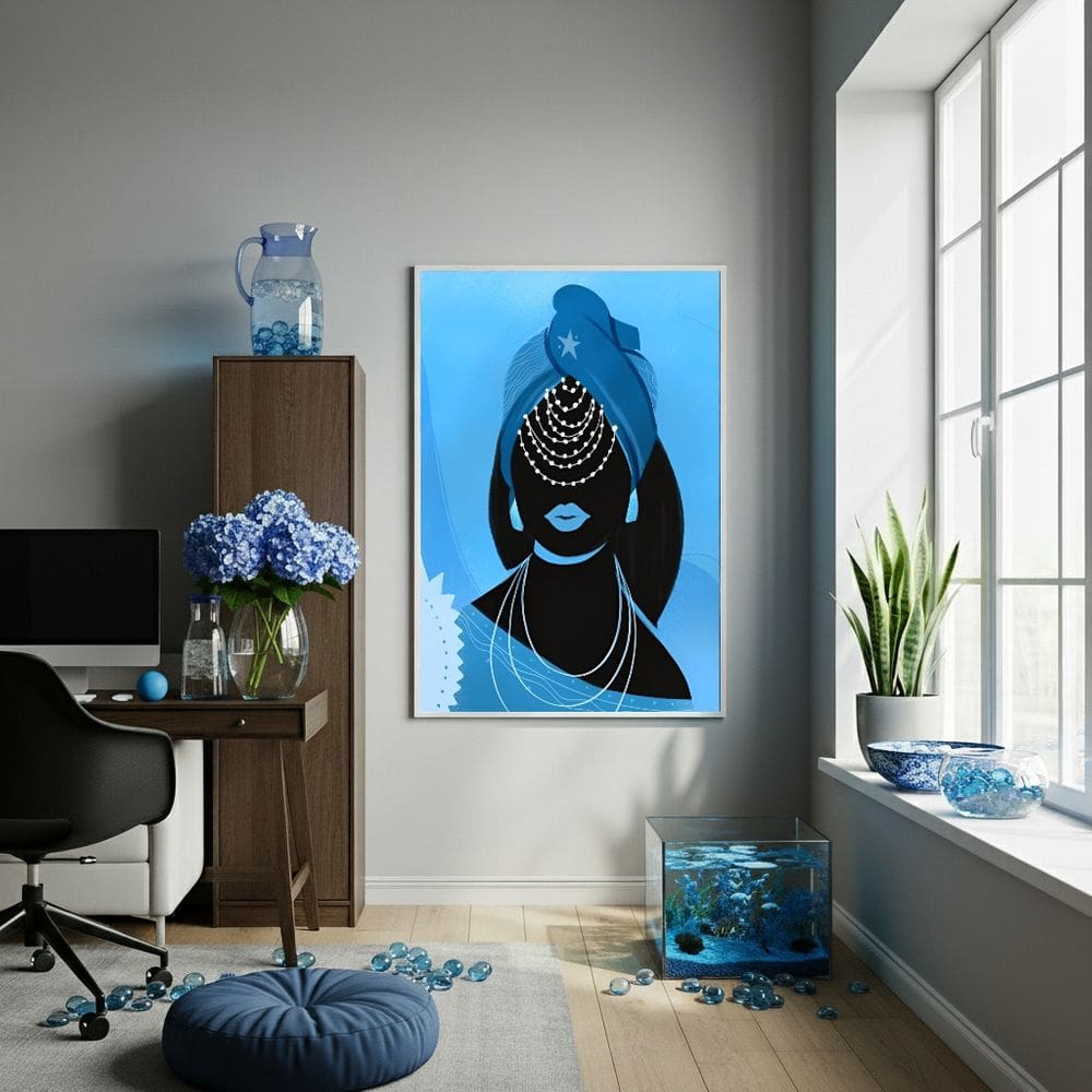 Quadro Decorativo Iemanjá - Orixá da Maternidade - 70x50cm