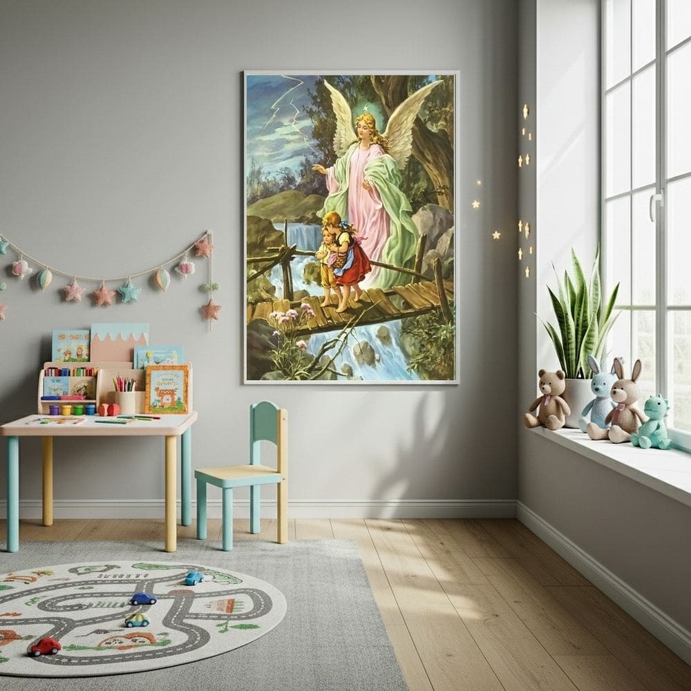 Quadro Decorativo Meu Anjo da Guarda - Amém - 70x50cm