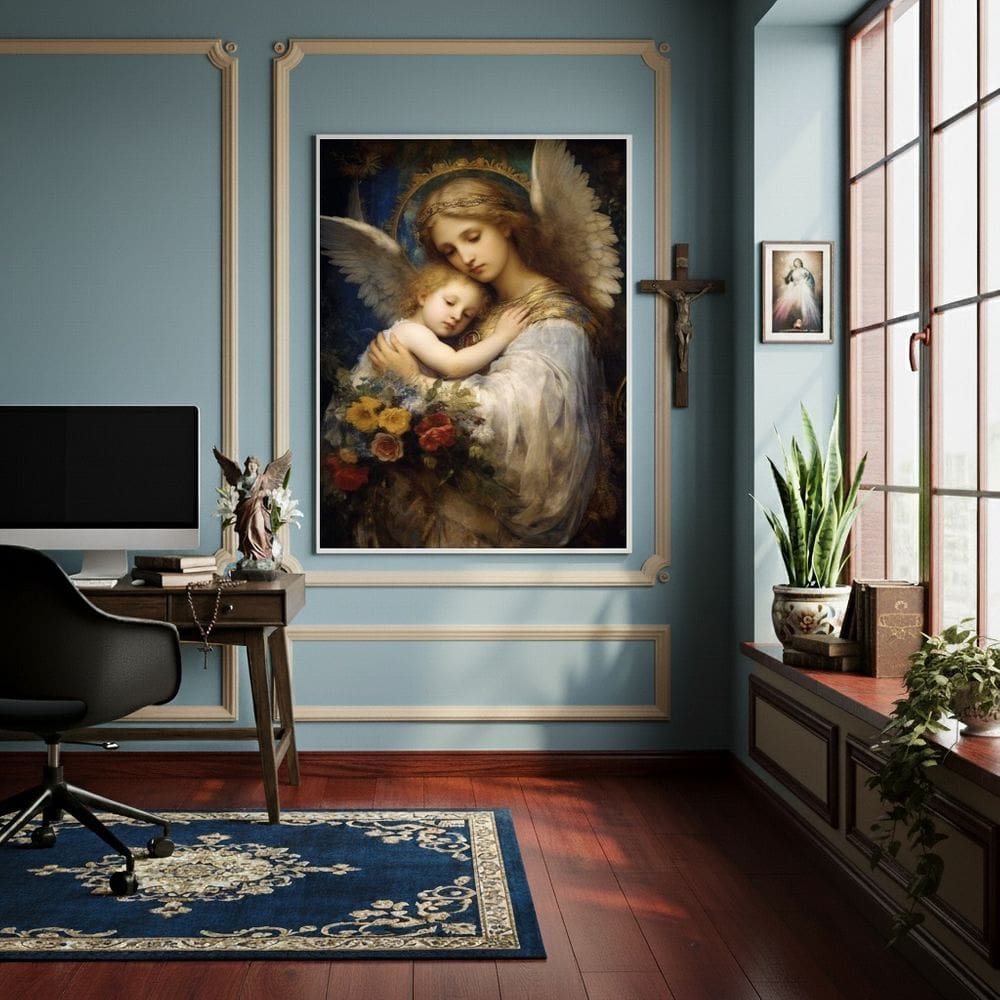 Quadro Decorativo Meu Zeloso Anjo da Guarda - 70x50cm