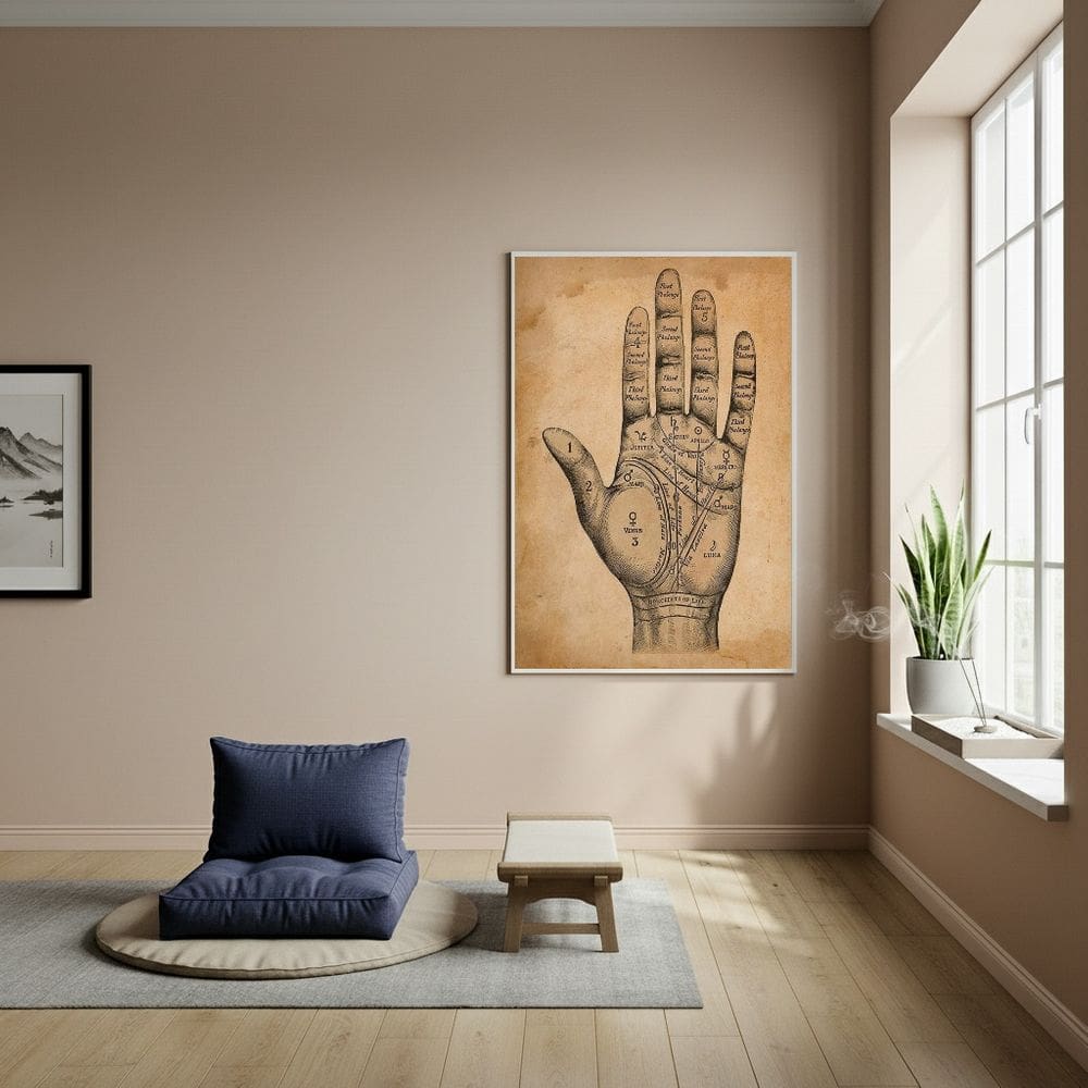 Quadro Decorativo Quiromancia - Linhas da Mão - 70x50cm