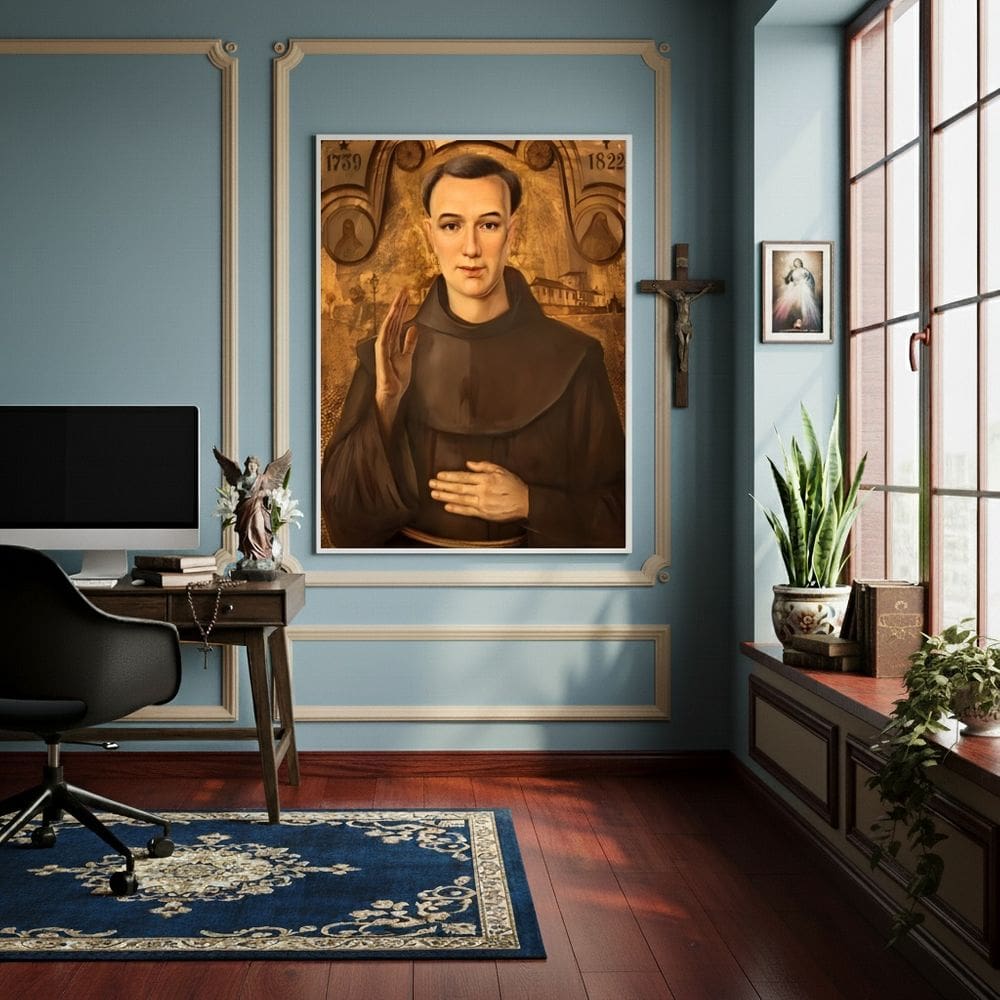 Quadro Decorativo Santo Antônio de Sant`Anna Galvão-70x50cm