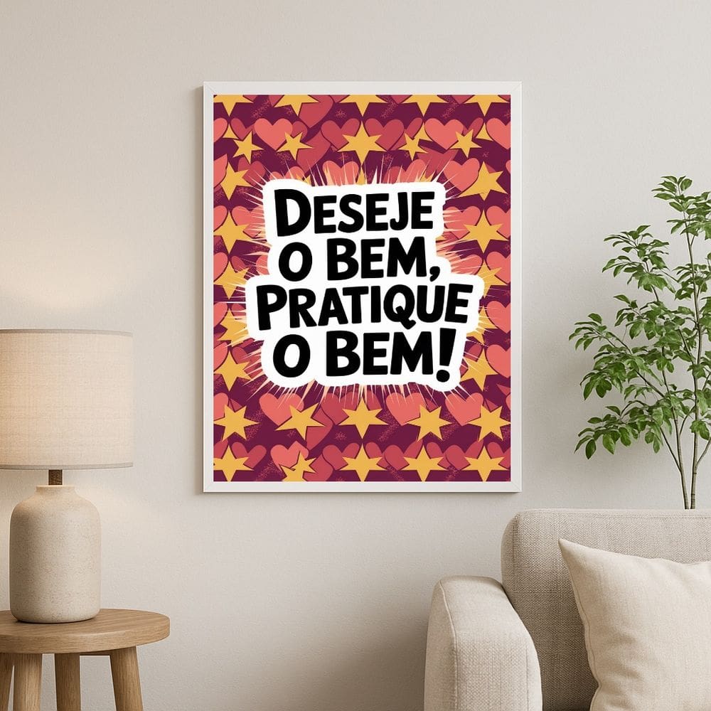 Quadro Deseje o Bem Pratique o Bem 33x24cm