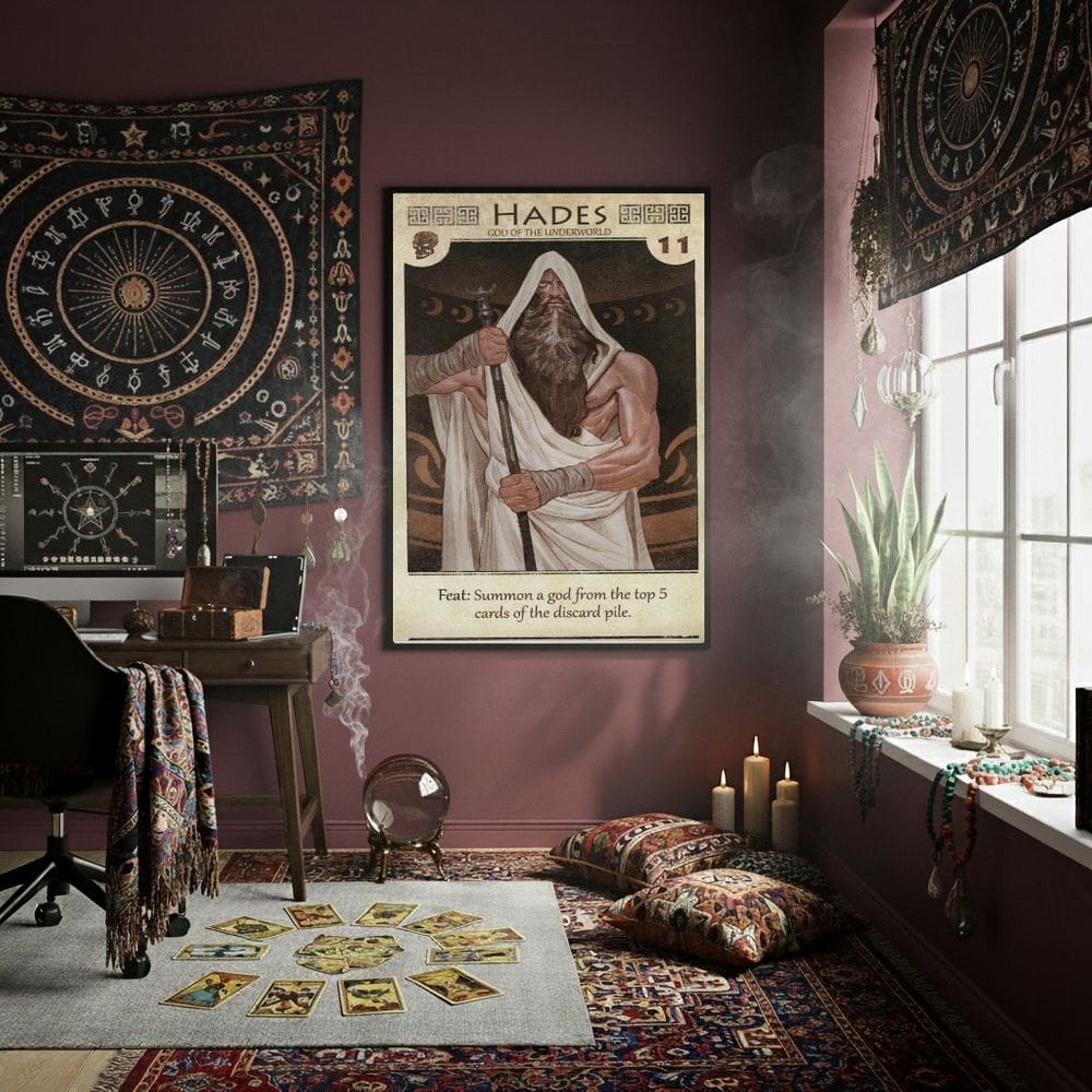 Quadro Decorativo Mitologia Egípcia Hades - 70x50cm