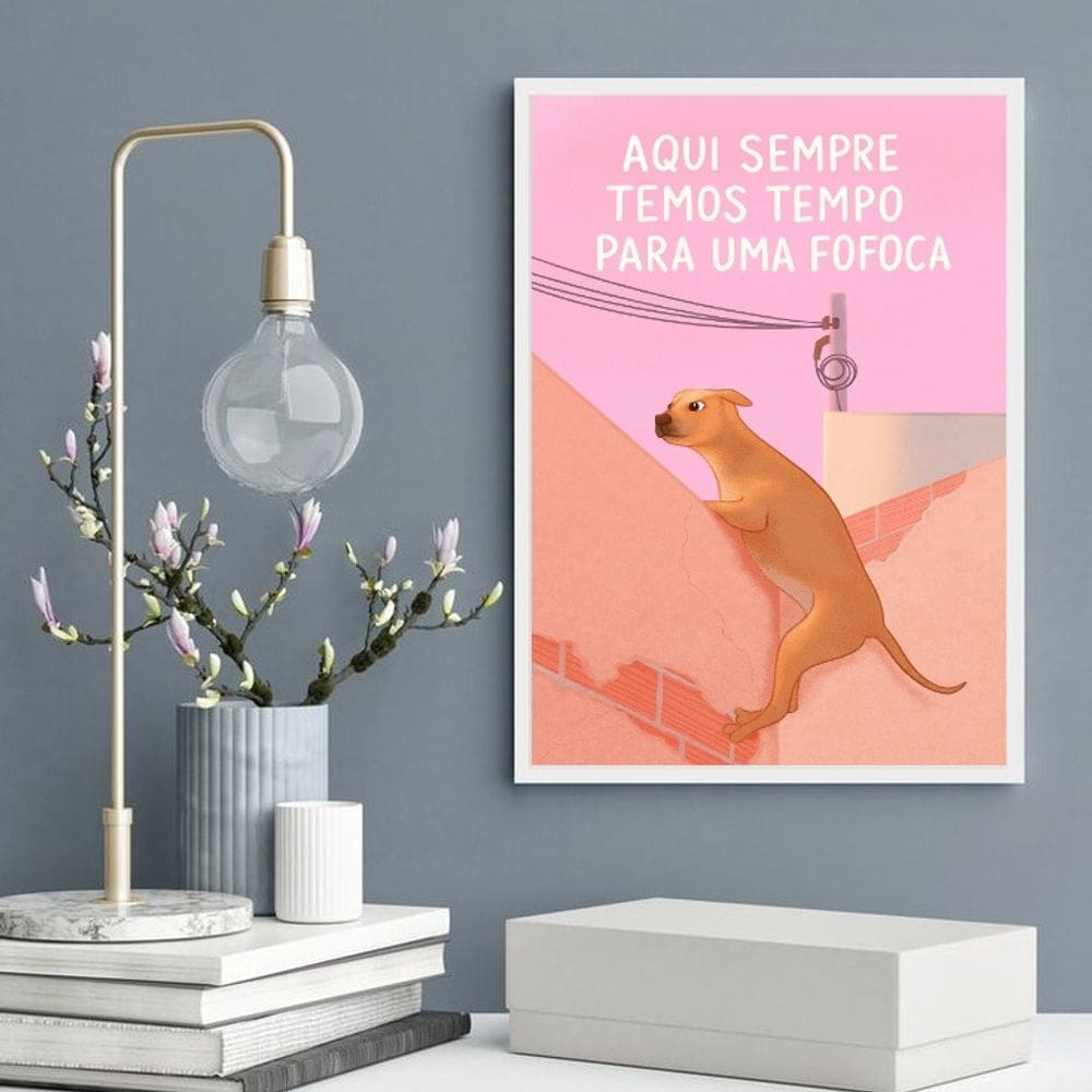 Quadro Decorativo Cachorro Caramelo - Fofoca 24x18cm