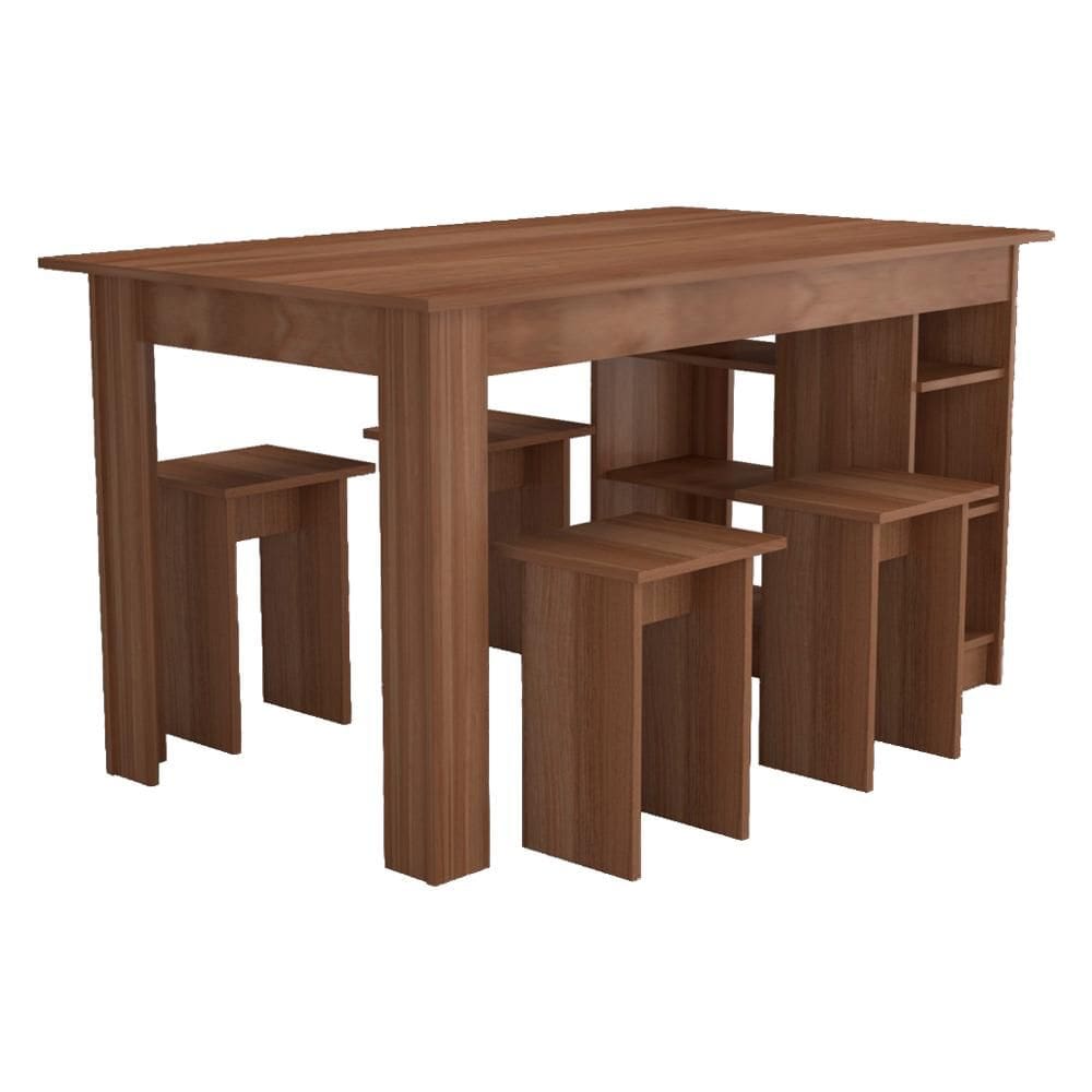 Mesa Com Nichos 4 Bancos 140 cm B21 NOVAM