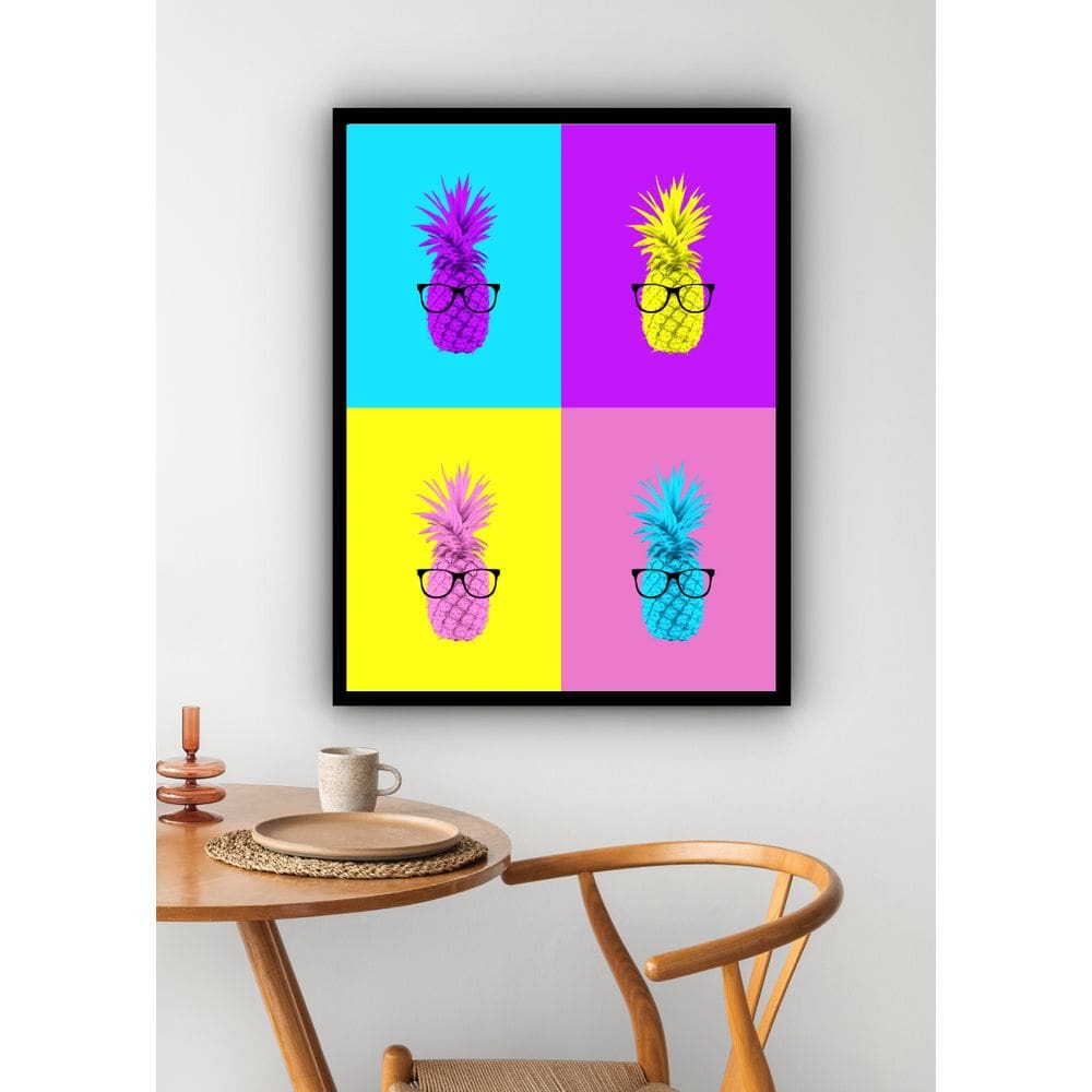 Quadro Decorativo Abacaxis Pop Art - 70x50cm