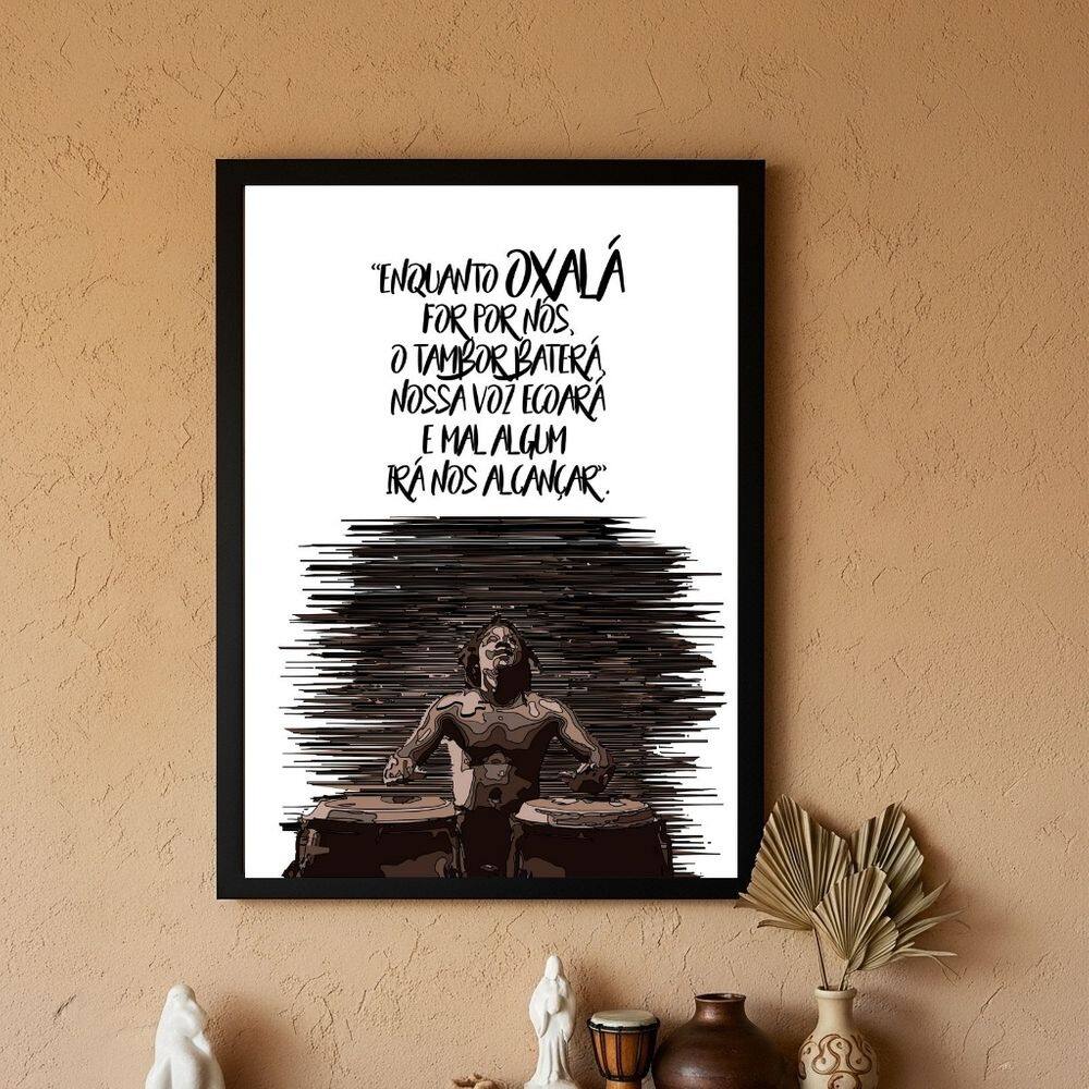 Quadro Decorativo Oxalá Tambor - 70x50cm