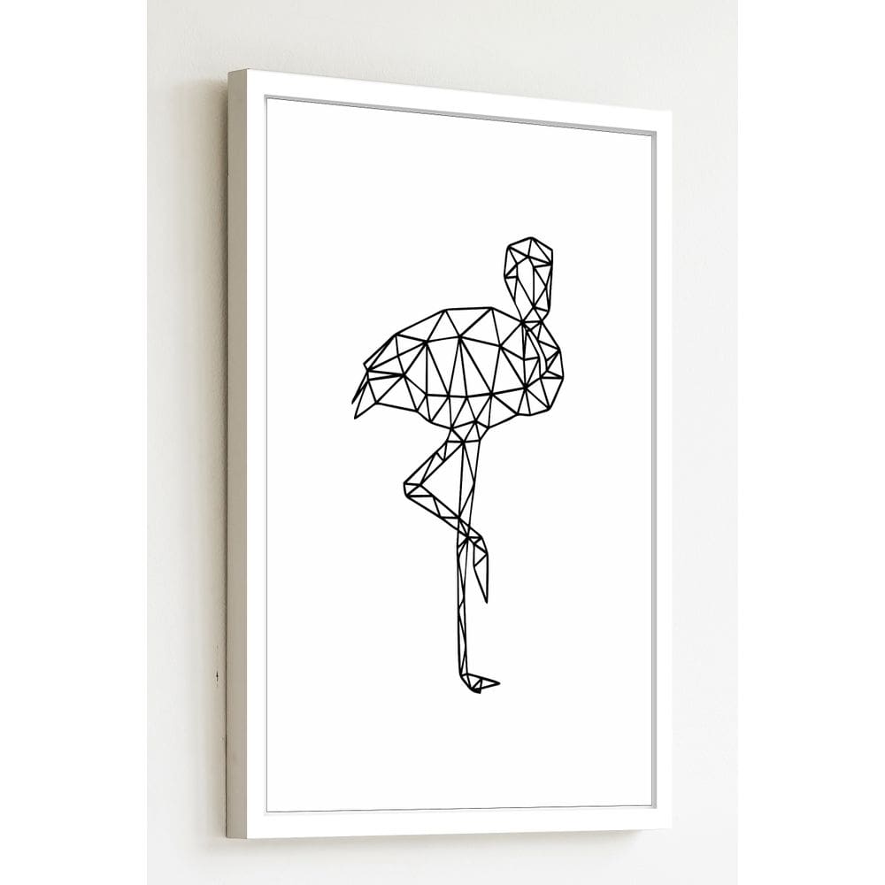 Quadro Decorativo Flamingo Geométrico  - 70x50cm