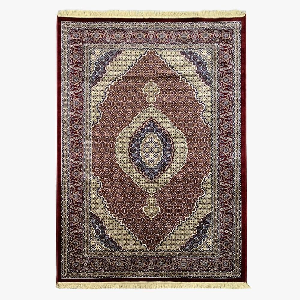 Tapete Tabriz Mahi Vermelho Indiano 1.4X2 M Tipo Persa Belga