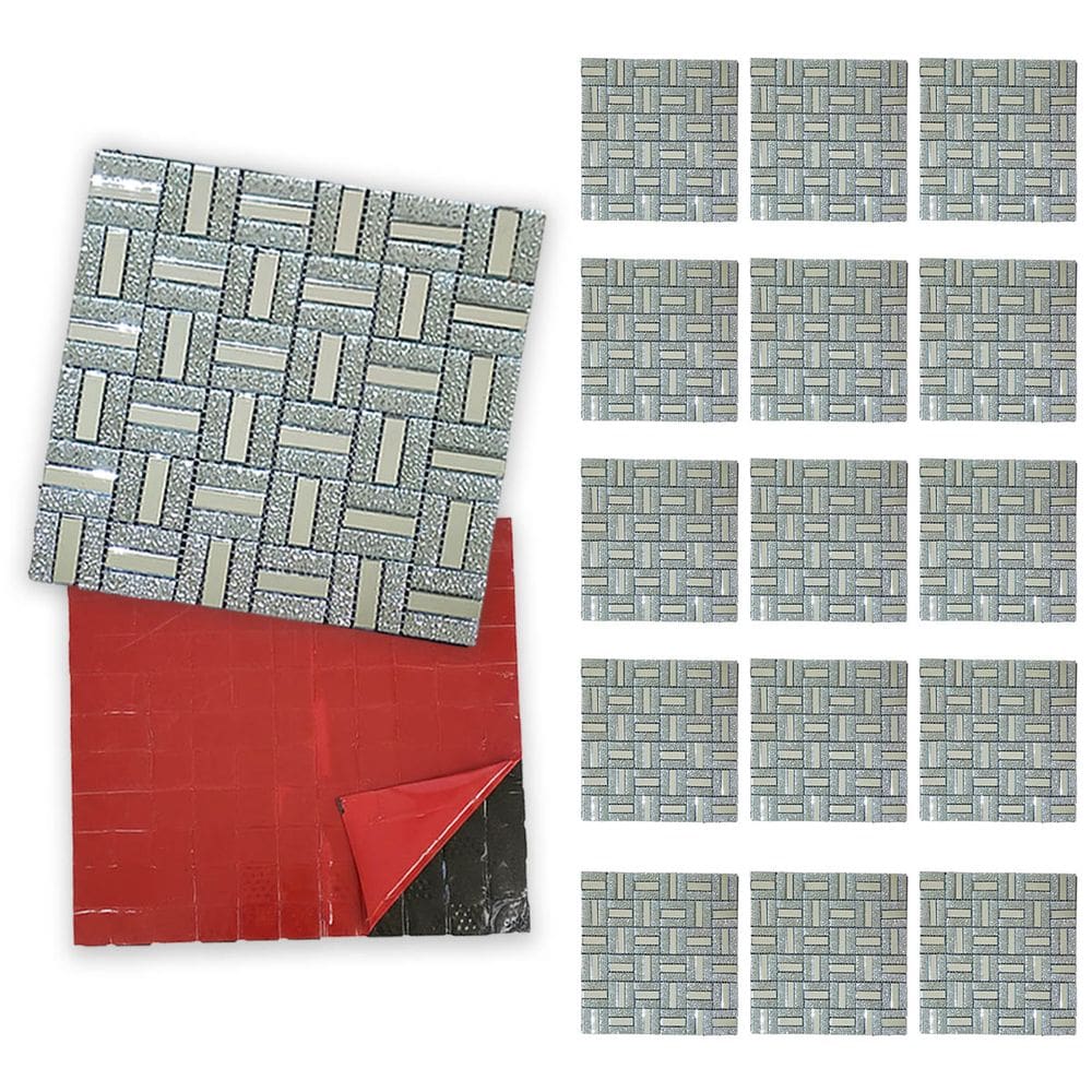 Pastilha De Vidro Adesiva Kit 15 Parede Banheiro Box Sala Decorativa Moderna Reforma Requintado Facil Aplicacao