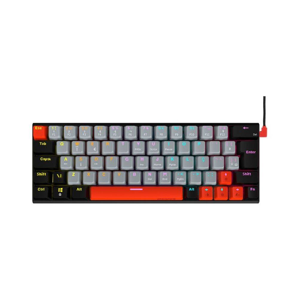 Teclado Mecânico 60% Pcyes Kuromori Black Vulcan Switch Red