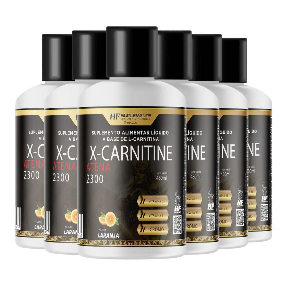 Kit 6X X-Carnitine Atena 2300 Cromo 480Ml Laranja