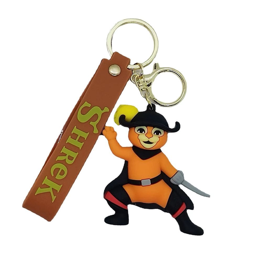 Chaveiro de PVC Puss in Boots Cartoon Chaveiro Charm